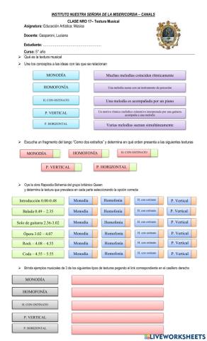 Textura Musical y análisis de obra