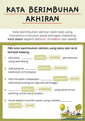 Kata Berimbuhan Akhiran