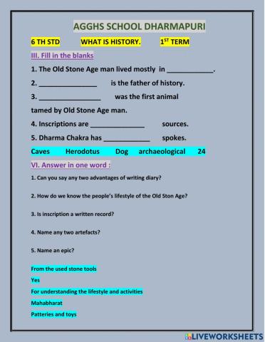 6 th std -WHAT IS HISTORY
