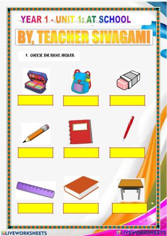 ENGLISH YEAR 1 UNIT 1