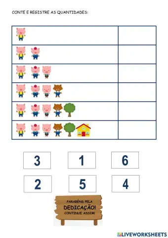 Os três porquinhos - Quantidade