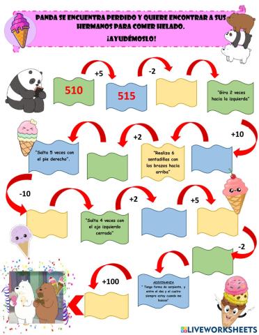 Guía práctica matemática conteo de 2 en 2, de 5 en 5 de 10 en 10 y 100 en 100.