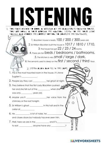 Listening comprehension: Haunted Houses