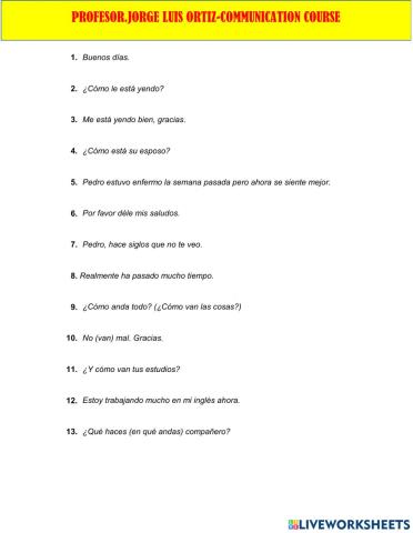 Communication 1 speaking