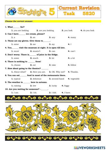 Spotlight 5 Task 5820