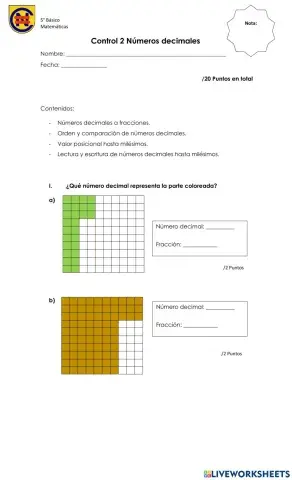 Control 2 números decimales
