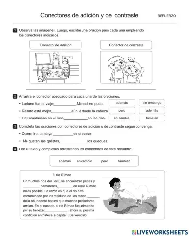 Conectores de adición y contraste - Refuerzo lo aprendido