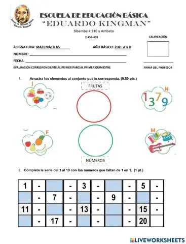 Evaluación de Matemáticas