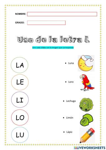 Uso de la letra L