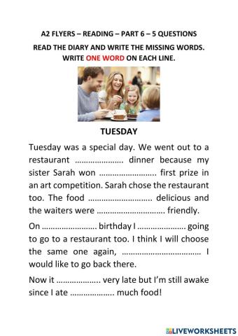 A2 flyers - reading - part 6