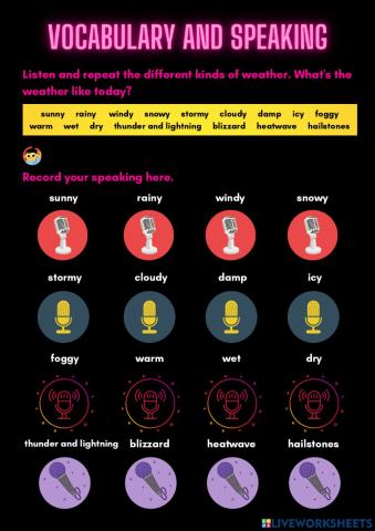 Vocabulary and Speaking - Weather