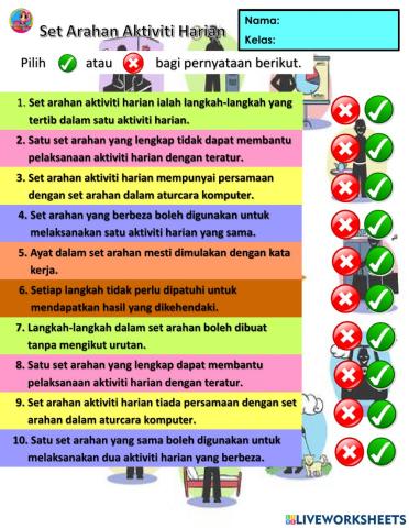 Set Arahan Aktiviti Harian