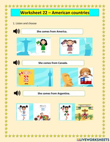 Worksheet 22 - American Countries