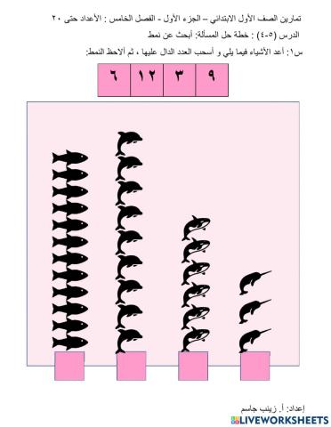 خطة حل المسألة: أبحث عن نمط