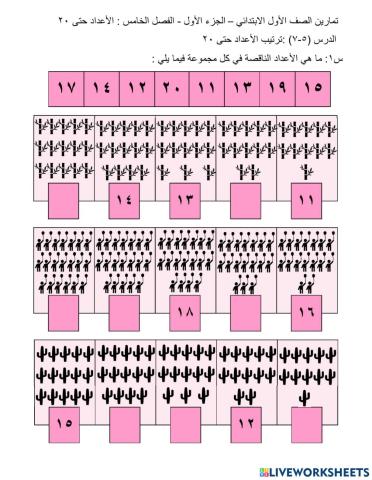 ترتيب الأعداد حتى 10