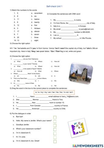 Self check Unit 1 1ºaño