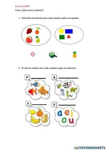 EVALUACIÓN - LOS CONJUNTOS -