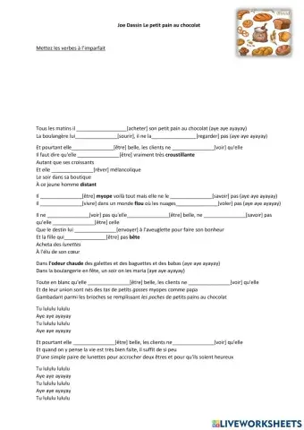 Joe Dassin -Le petit pain au chocolat-