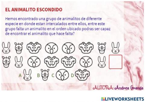 El animalito escondido