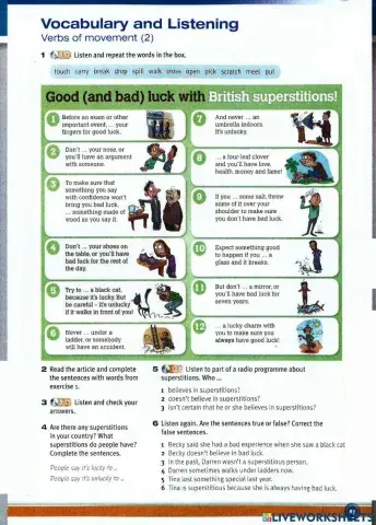 UNIT 8: GOOD LUCK, BAD LUCK - Vocabulary and Listening