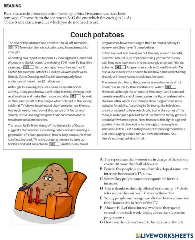Reading - Couch Potatoes