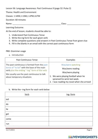 Grammar: Unit 3 Wild Weather