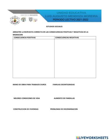 Consecuencias de la migracion