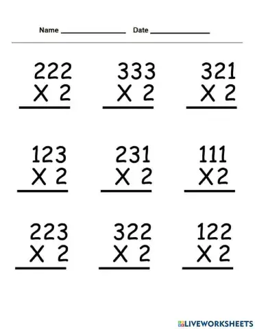 Multiplication without regrouping