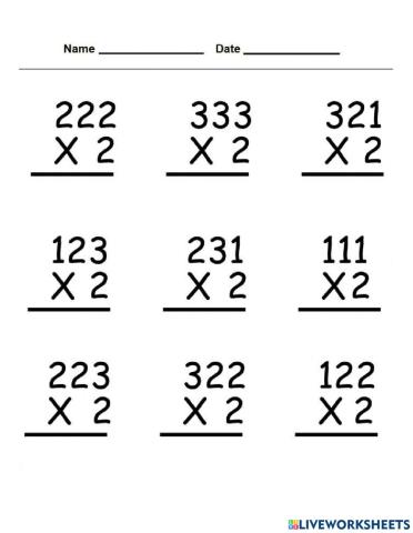 Multiplication without regrouping