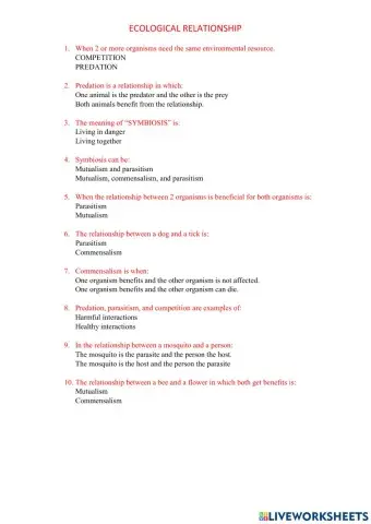 Ecological relationship