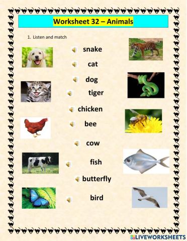 Worksheet 32 - Animals
