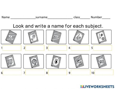 Review Exercise2: School Subjects