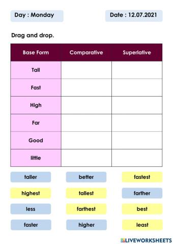 Comparative and Superlative Adjectives