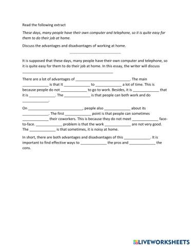 Writing - working at home