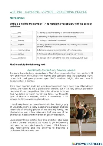 Writing - Someone I admire