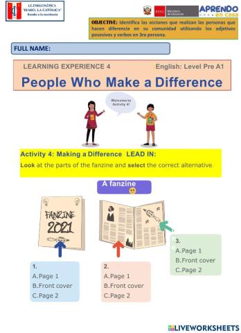 Activity 4 of people who make a difference