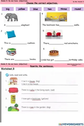 Year 3 module 5 my new house (adjectives)