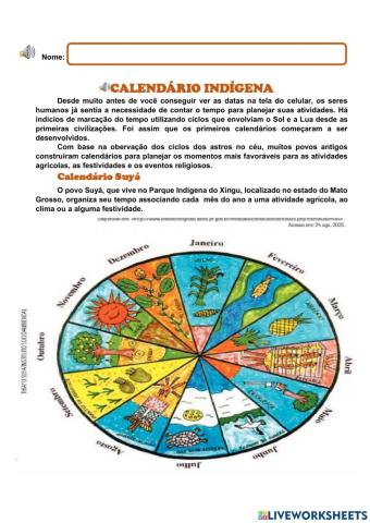 Calendário indígena