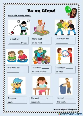 Writing - Be on time