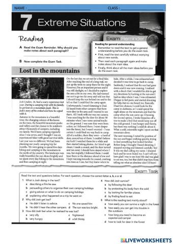 Chapter 7 - extreme situations