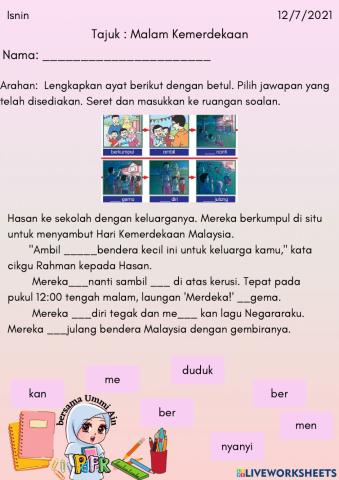 Latihan Bahasa Melayu (Imbuhan dan Kata Tunggal)