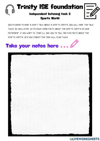 Trinity foundation listening task 2