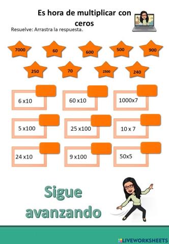 Multiplicaciones con ceros