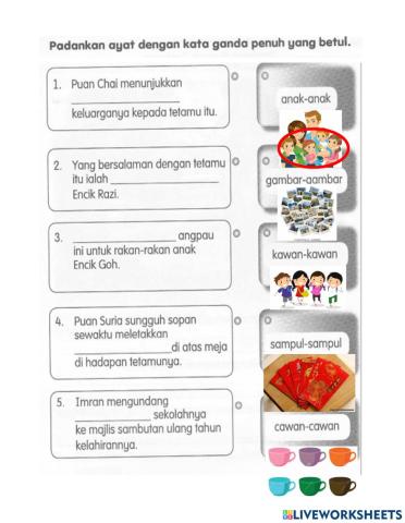 Kumpulan B: Kata ganda penuh