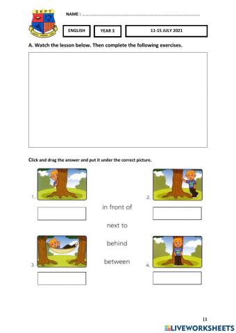 ENG Y3 Week 23 (11-15 JULY) Worksheets 1