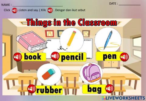 Things in the classroom
