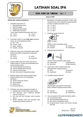 8IPA-Gerak Hewan dan Tumbuhan
