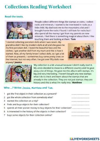 Reading comprehension - Hobbies