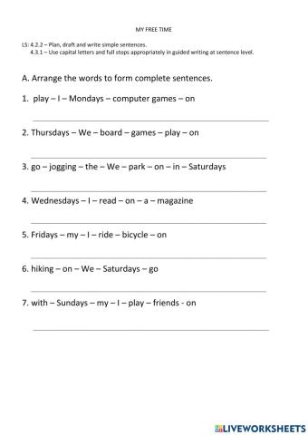 My Free Time - Writing