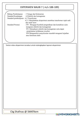 Eksperimen membina transformer injak naik dan injak turun
